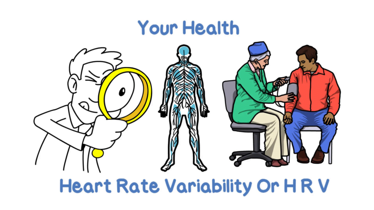 Heart Rate Variability HRV health illustration with doctor and patient