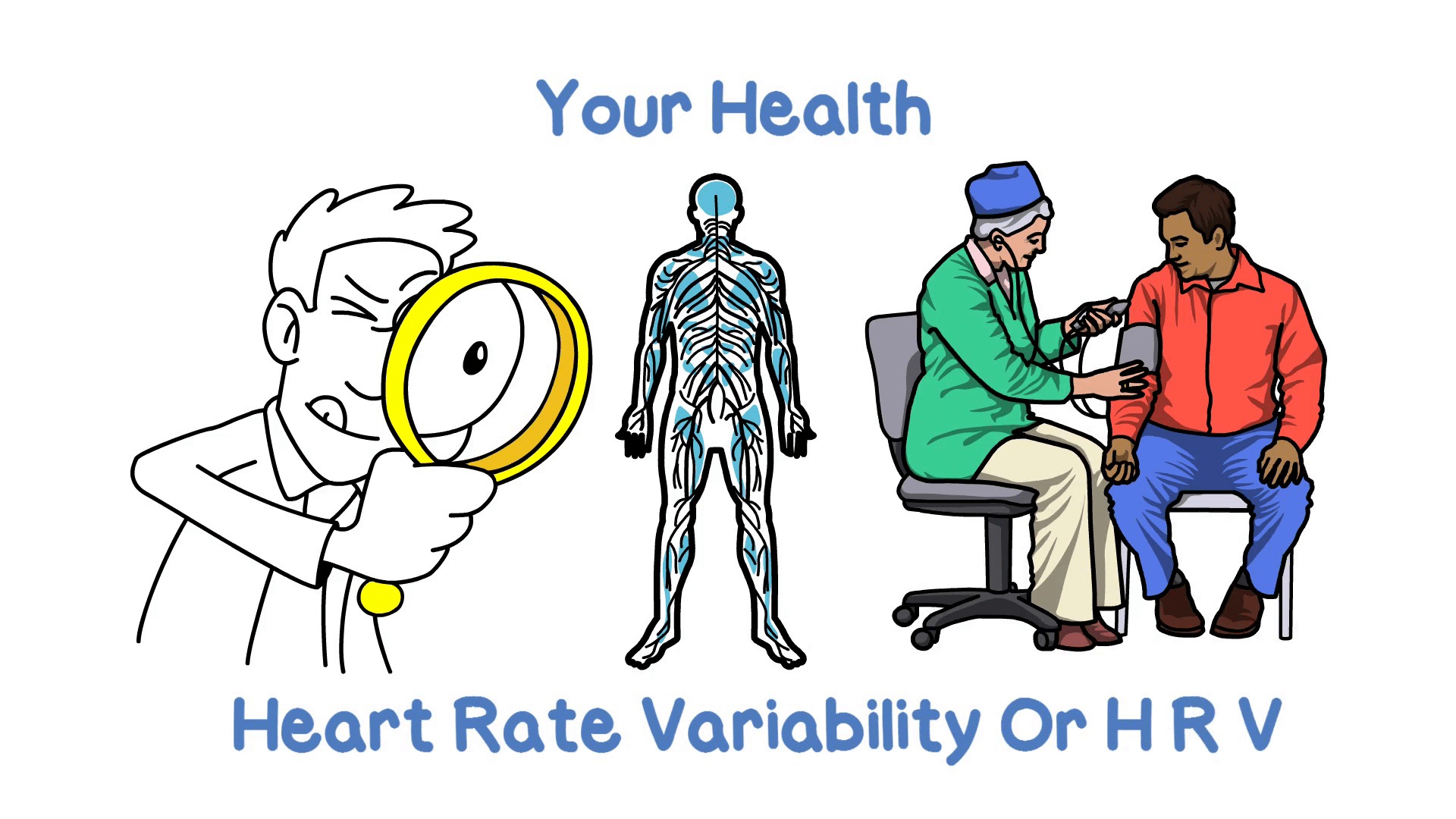 Heart Rate Variability HRV health illustration with doctor and patient