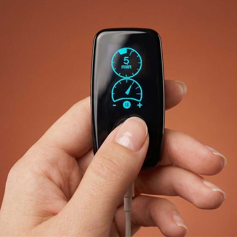 Vagal Buddy tVNS device showing larger OLED display